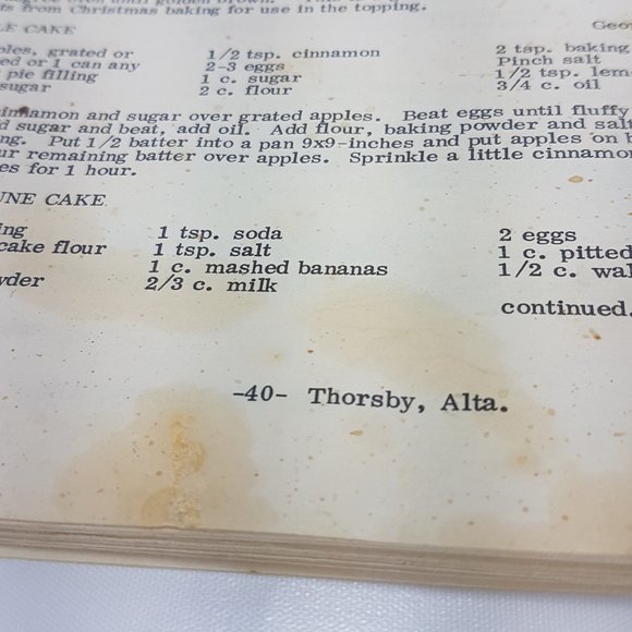 Vintage 1980s Cookbook Thorsby Community League Our Favourites Thorsby Alberta - Picture 12 of 16